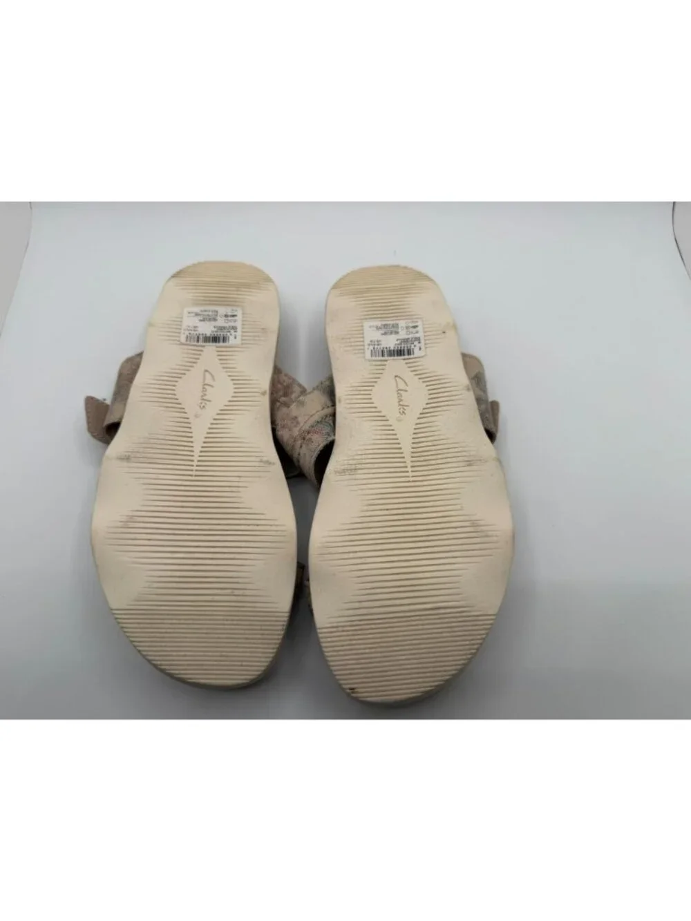 Clarks Brynn Madi Sandals Women Size 7M Sand Interest Leather Open Toe Shoes